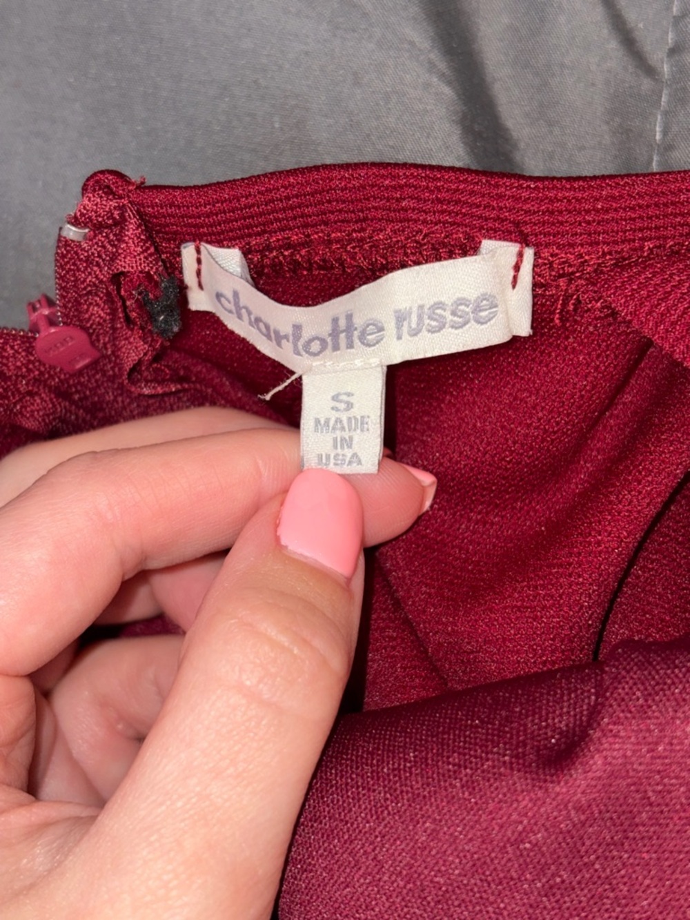 Charlotte Russe Red Bodycon Dress | Mesh Cutout | Size Small - Picture 3 of 6